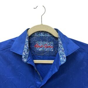 Robert Graham Classic Fit‎ Blue Paisley Skull Accent Long Sleeve Shirt M